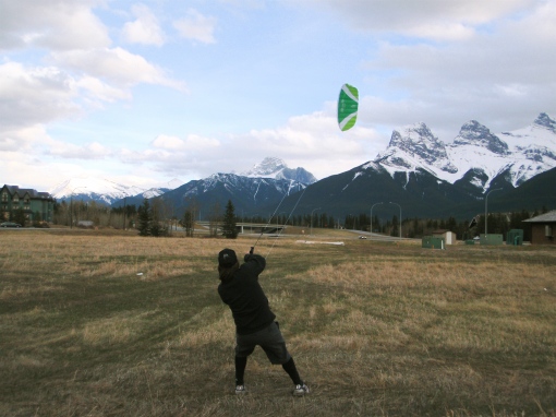 Kurt training with a 2.3m 2 line power kite.